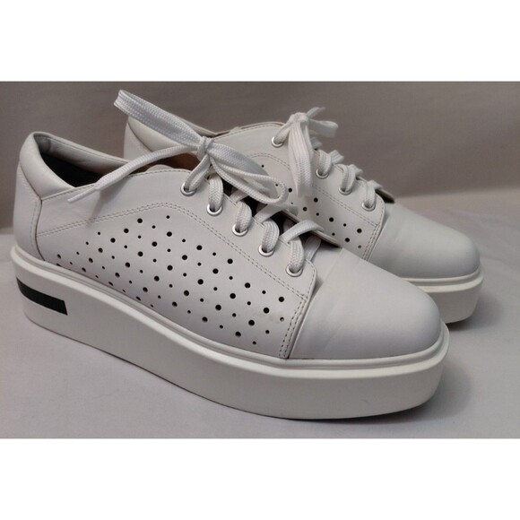LINEA Paolo Shoes - Linea Paolo Kozie Platform Women's White Leather Lace Up Casual Sneakers Sz 11